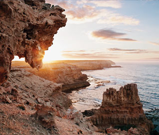 Penhascos em Elliston, Austr&aacute;lia do Sul