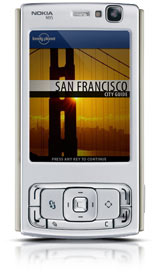 Nokia phone dislaying the San Francisco City Guide