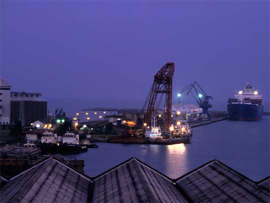  Wharves at Takoradi: Ghana's major exports are cocoa, bauxite and tobacco