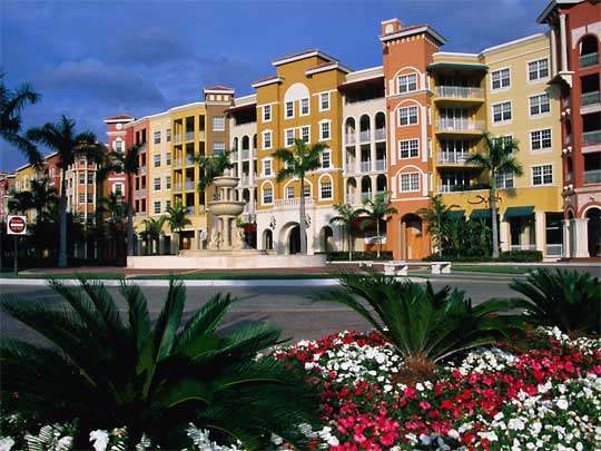  Spanish-Italianate condominiums, in variety of pastel colours