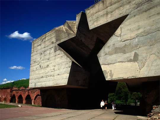  'Stalinist-Moderne' style entrance to Brest Fortress