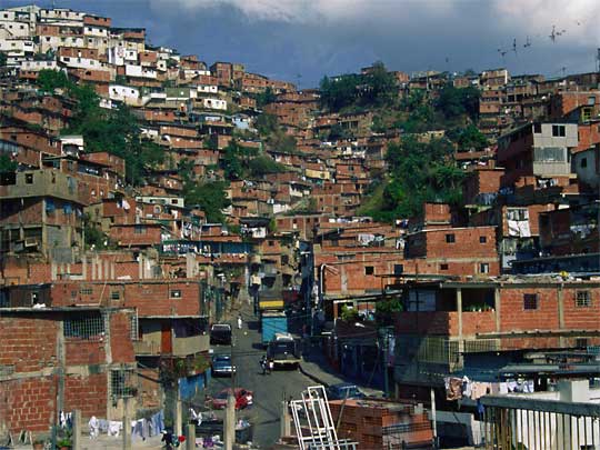 Brick houses crowded together in one of Caracas' Urbanizaciones (suburbs) 