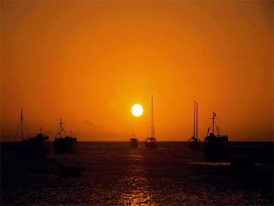  Boats bask in spectacular sunset, Juangriego