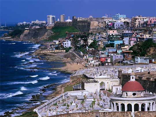  View over city with Fuerte de San Cristobal, built 1634-1771, in background