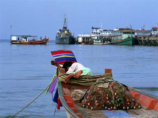 Local fisherman enjoying a hard earned rest on Samui Island