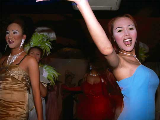 Transsexual show girls at club in Soi Katoey ('Ladymen St'), Patong Beach