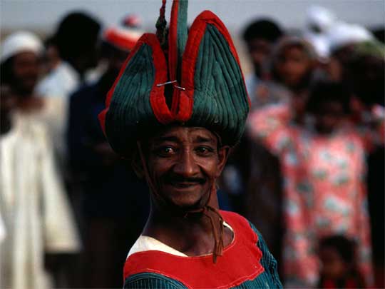  Whirling Dervish dancer before performance, Khartoum