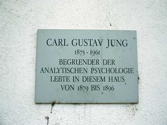  Commemorative plaque at psychiatrist Carl Jung's childhood residence