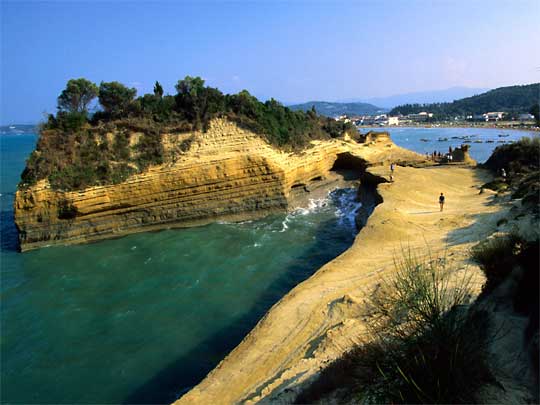  View of coastline at Sidari, where you'll find some of Corfu's longest beaches
