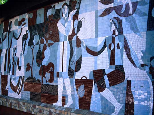  Fruits of hard labour in a soviet-era mosaic outside Odessovkhozinprom wine-making plant