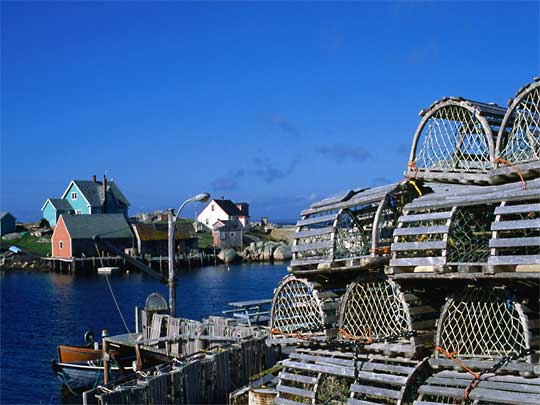 Harbouring lobster pots at Peggy's Cove, outside Halifax