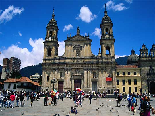  The neoclassical Catedral Primada dominates the east side of Plaza de Bolívar