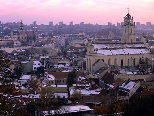  Vilnius at sunset, with a light dusting of snow