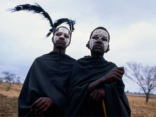  Boys from Maasai tribe of nomadic cattle herders, living in northern Tanzania