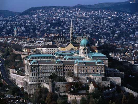  Castle Hill as it was, as it is: domes, spires, medieval buildings