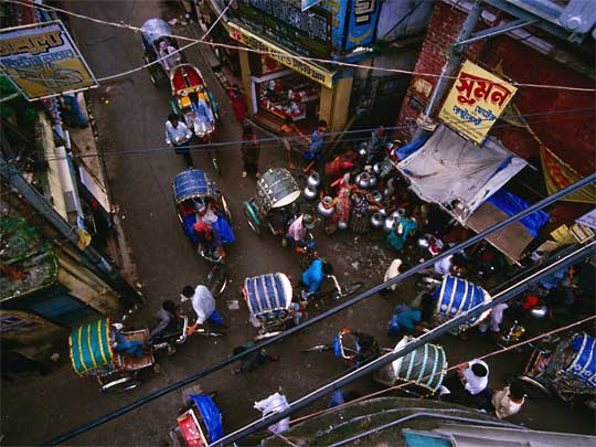  Rickshaw-jam in Shankharia Bazaar, Hindu quarter, Old Dhaka