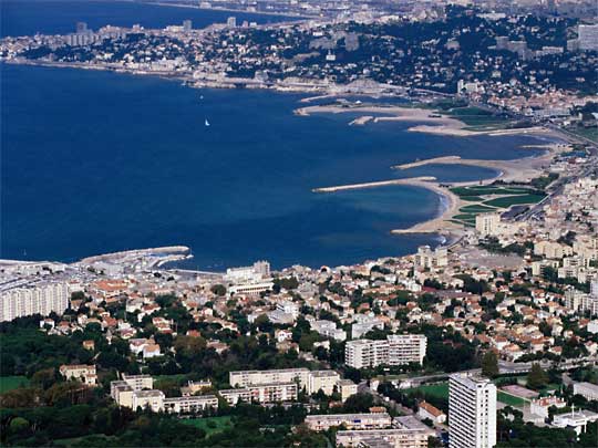  View from Marseilleveyre hills over southern Marseille and harbour