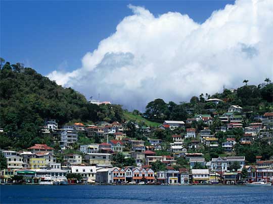  Hillside town of St George's, capital of Grenada