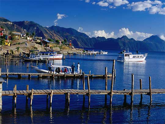  Boats are the main form of transport between villages around Lake Atitlán