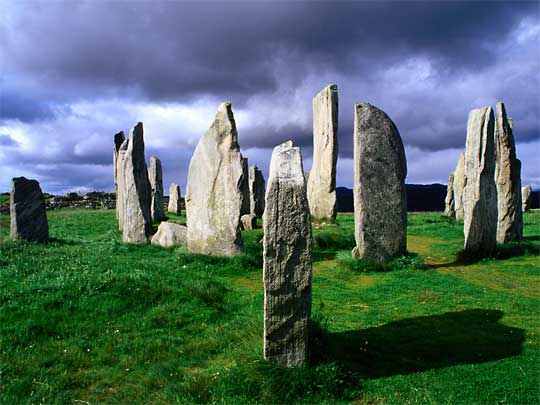  Ancient Callanish Standing Stones, arranged in the shape of a Celtic cross