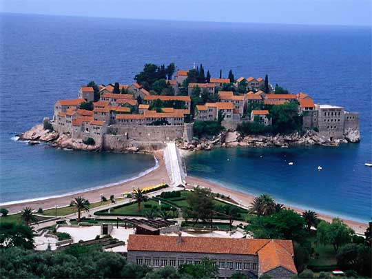  Once an island village, Sveti Stefan now boasts a luxury hotel complex