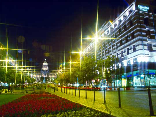  The bright lights of Wenceslas Square