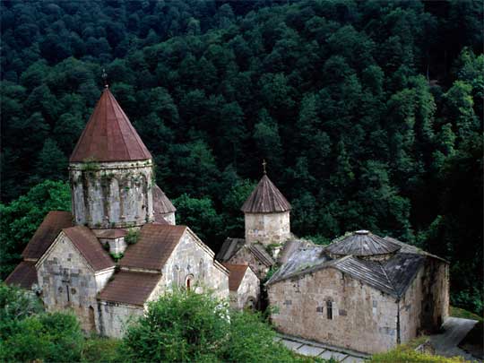  Lush forest surrounds the Haghartsin Monastery