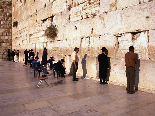  Jewish prayers at Western or Wailing Wall, Old Jerusalem