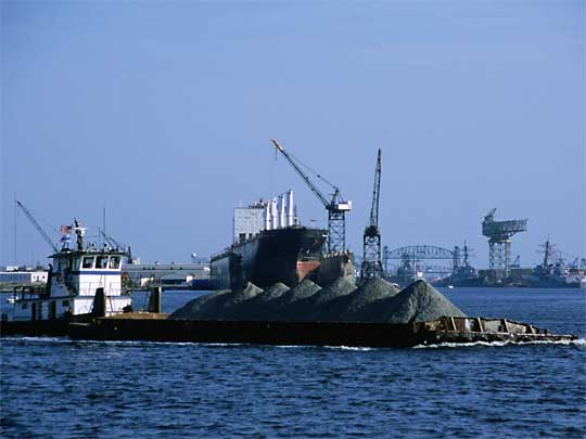 Tug boat, pushing dirt, on Elizabeth River
