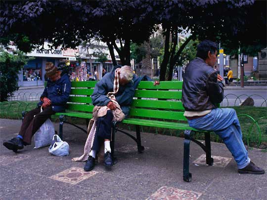  Local men keeping their distance whilst napping in public