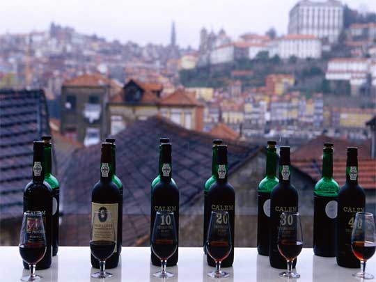  6 green bottles standing on a wall'  - Port Wine from Port Lodge Calem