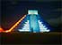 Mayan Pyramid of Kulkulkan, unfortunately lit up like a Las Vegas magic show