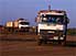Trucks carrying UN food aid from leaving Baidoa Airport, Baidoa 