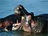 Hippopotamus raising a complaint, Lake Tanganyika
