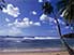 Secluded little beach, with anchored yachts nearby, Trinidad