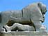 Stone statue of lion, symbol of ancient city of Babylon