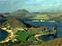 Rugged volcanic landscape of Isla Bartolome