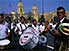 He bangs the drums: local band performing in the streets of Lima
