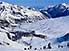 View of ski run leading down to village of Pas de la Casa