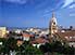 Red rooftops and churches of Cartagena, Colombia's most romantic colonial town