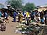 Fabrics and dried herbs for sale at Zinder Market, Zinder