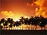 Orange-gold sunset over west coast of Aitutaki Island