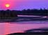 Magenta sunset over Luangwa River, in South Luangwa National Park