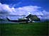 Koltur heliport, with Kolturshamar Mountain in background, Koltur Island