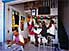 Boys hangin' loose at open air cafe in Marigot, capital of Saint Martin