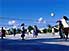 Locals playing volleyball; basketball is also very popular on Marshall Islands